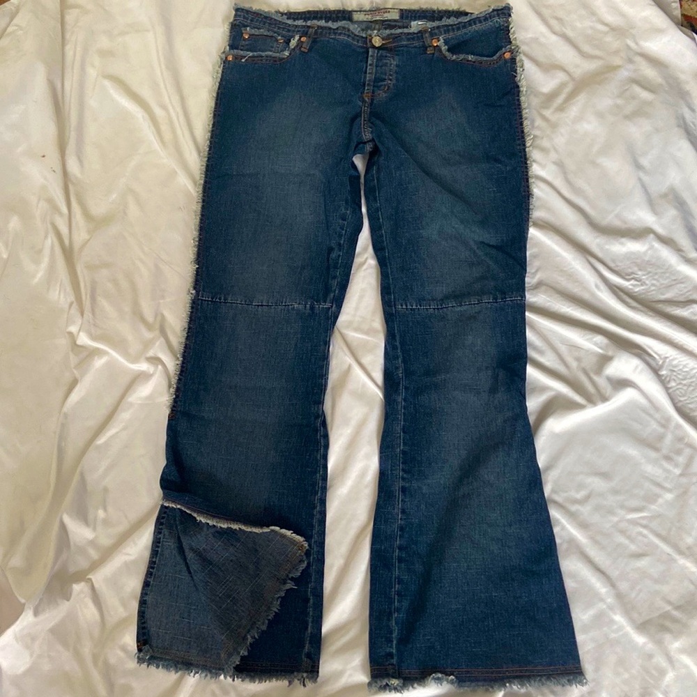 Paris Blues low rise boot cut ruffled sides jeans